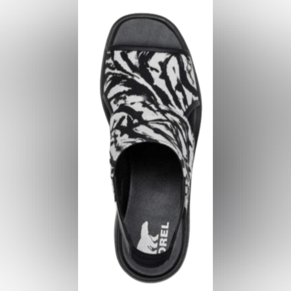 Sorel Black White Joanie III Slingback Wedge Sandals Size 6 NWOT MSRP  $129.95  - Picture 3 of 11